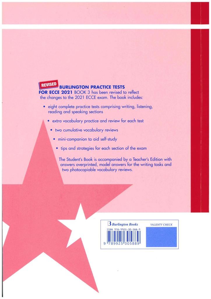 REVISED BURLINGTON PRACTICE TESTS FOR ECCE 2021 BOOK 3 STUDENT'S BOOK