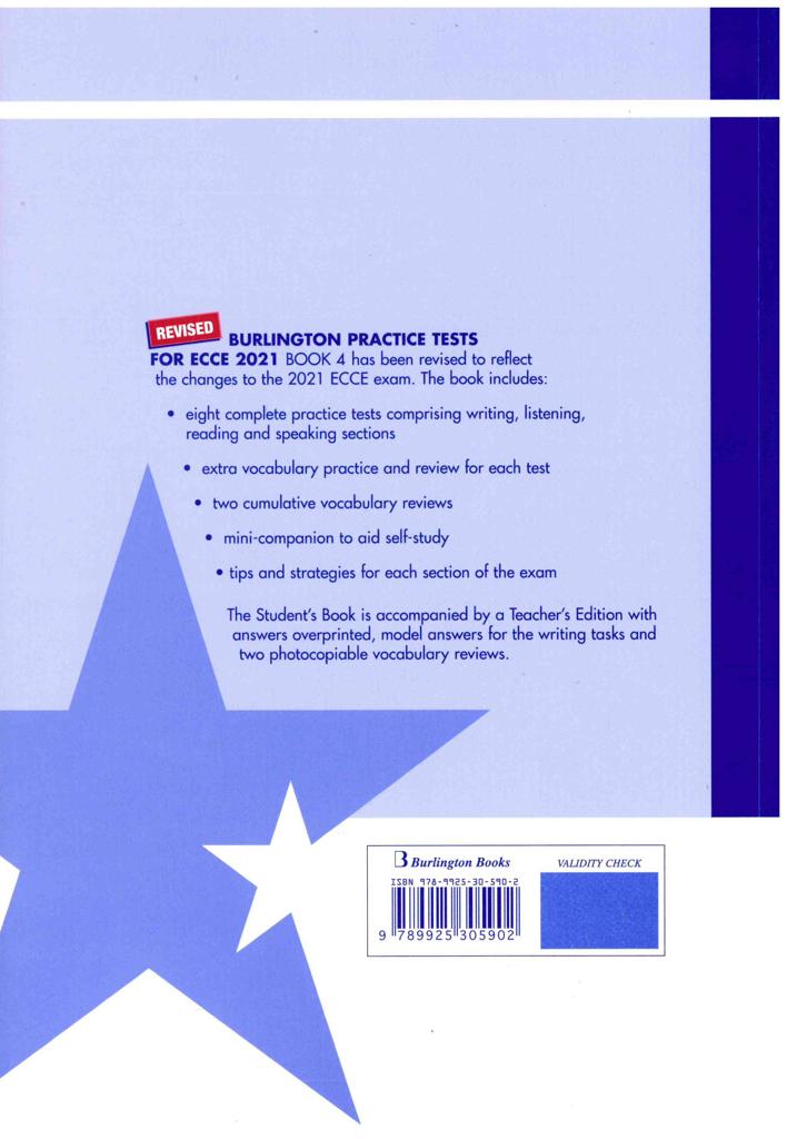 REVISED BURLINGTON PRACTICE TESTS FOR ECCE 2021 BOOK 4 STUDENT'S BOOK