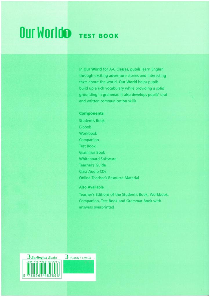 OUR WORLD 1 TEST BOOK